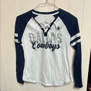 Dallas Cowboys Long Sleeve Shirt - Navy and White
